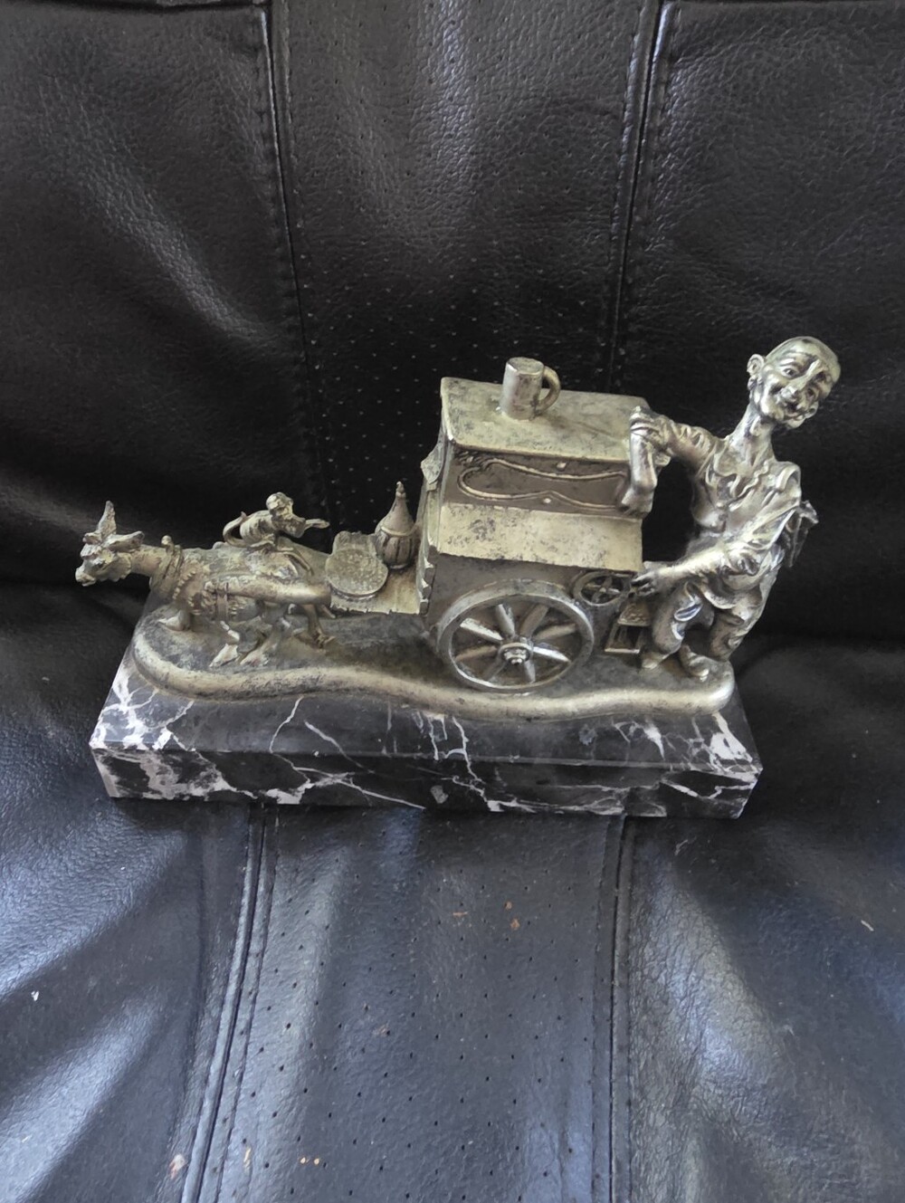 Vintage Organ Grinder Monkeys Italy (8 Inch Long 6 High) Pewter Finish?